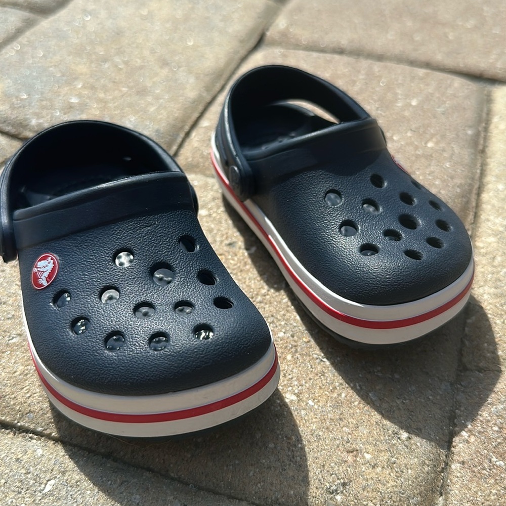 Toddler Navy Crocs. Size 5. Excellent condition (worn once).